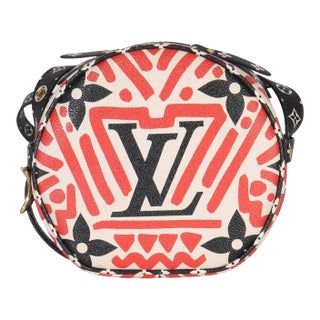 Cream Red Giant LV Crafty Boite Chapeau Souple Bag PM For Sale