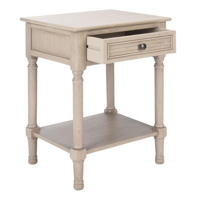 Tate 1 Drawer Accent Table in Greige For Sale - Image 9 of 11