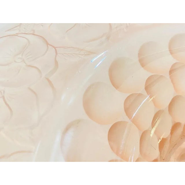 Art Deco Glass Dish / Vide-Poche with Pink Glass Rond Pattern France, 1940s For Sale - Image 3 of 13