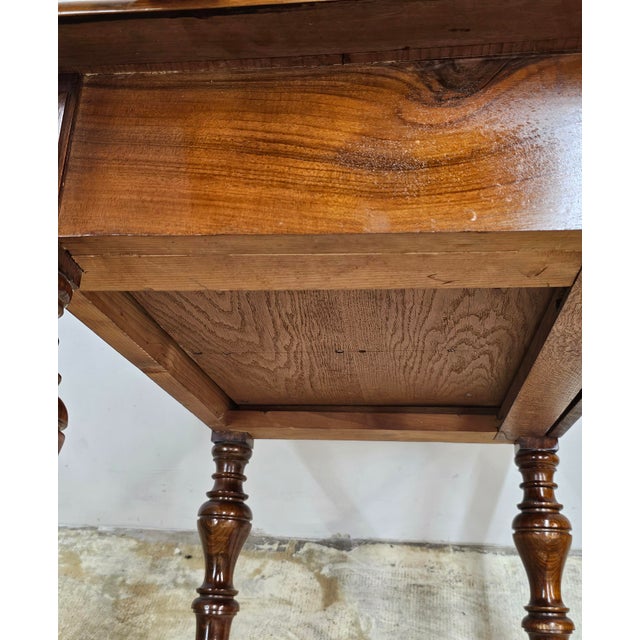 German Baroque Style Circasian Walnut and Walnut Work Table For Sale - Image 12 of 12