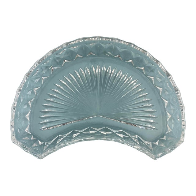 Vintage Val St. Lambert Imperial Clear Crystal Crescent Salad Plate For Sale