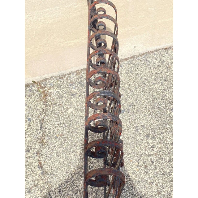 Black Antique 1900s Art Nouveau Black Wrought Iron Heart and Scroll Garden Fence Gate For Sale - Image 8 of 12