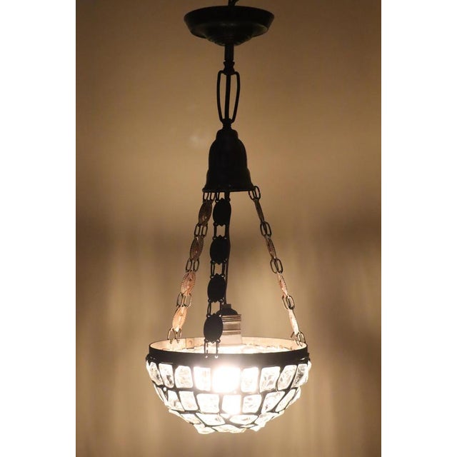 Art Nouveau Pendant Lamp with Slack Glass in Rock Crystal Optics, Germany 1920s For Sale - Image 11 of 16