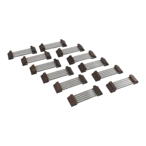 Art Deco Aluminum and Macassar Wood Chopstick Knife Rests - 12 Pieces