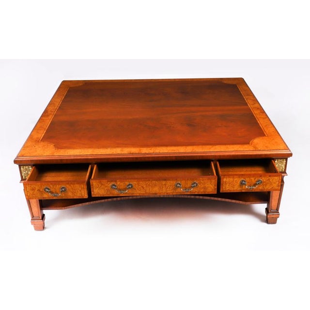 Large Burr Walnut Coffee Table by Charles Barr, 20th Century For Sale - Image 13 of 18