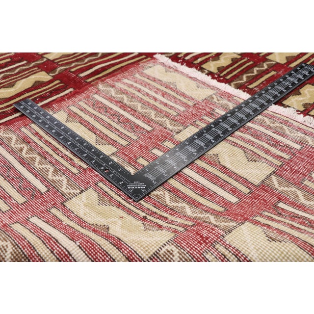 Mid 20th Century Vintage Zeki Muren Distressed Turkish Sivas Rug -6′11″ × 10′6″ For Sale - Image 5 of 10