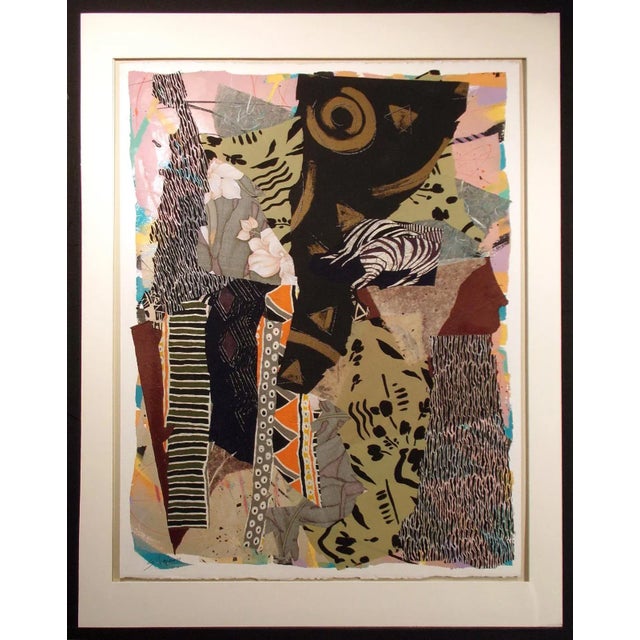 Black 1987 "Assemblage '87 #8" Abstract Acrylic Collage Painting by Sally Anderson For Sale - Image 8 of 8