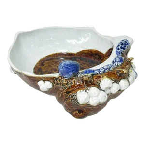 Antique 19th Century Japanese Porcelain Hirado Bowl With Crustaceans