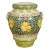 Mid 20th Century Hand-Painted Yellow & Green Lemon & Scrolling Foliage Jar For Sale