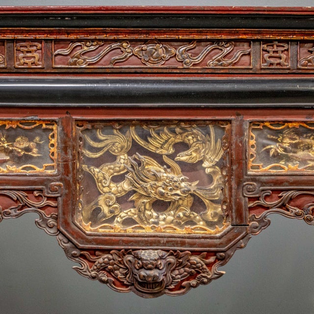 Wood Antique Parcel Gilt Altar Table For Sale - Image 7 of 15