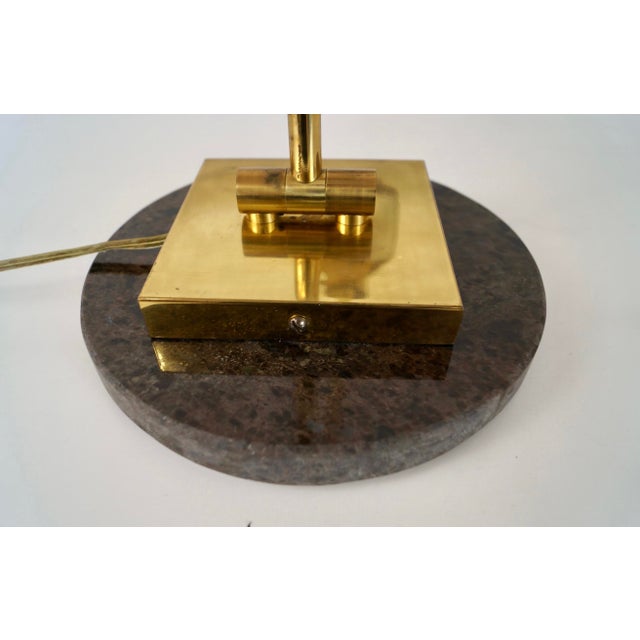 1970’s Mid-Century Modern Brass & Marble Desk Lamp For Sale - Image 12 of 12