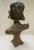 Antique French Art Nouveau Cast Iron Bust of a Bonneted Coquette, Signed Jacobs For Sale - Image 4 of 9