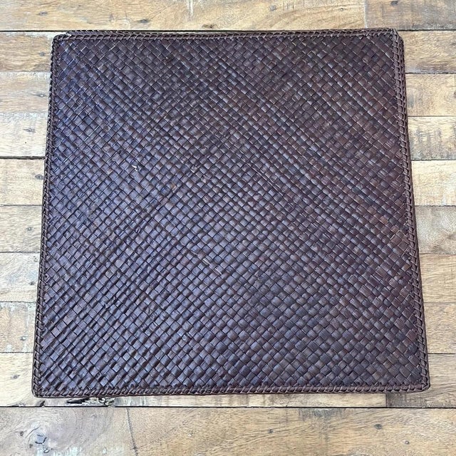 Vintage Handwoven Square Rattan Placemats - Set of 4 For Sale - Image 9 of 10