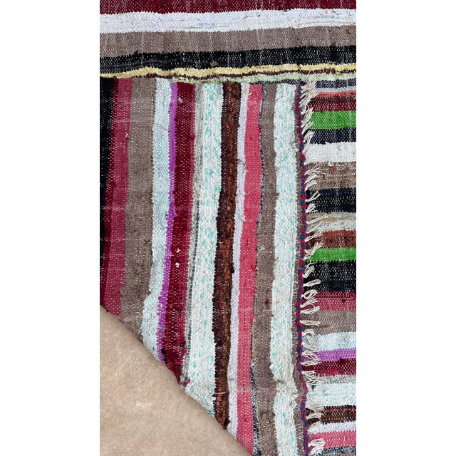 Tribal Moroccan Kilim Boucherouite Rug - 5'1" X 8'4" Ft For Sale - Image 3 of 9