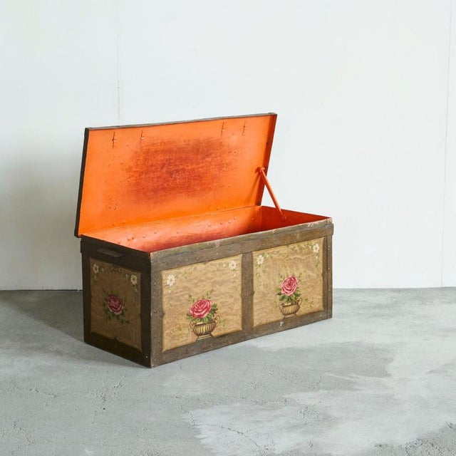 Late 19th Century Folk Art Chest in Iron, 1920s For Sale - Image 4 of 11