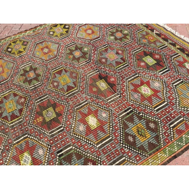 Embroidered Kilim Rug - 75" X 116" For Sale - Image 9 of 11