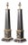 Pair of French Midcentury Steel and Brass Truncated Obelisk Table Lamps For Sale