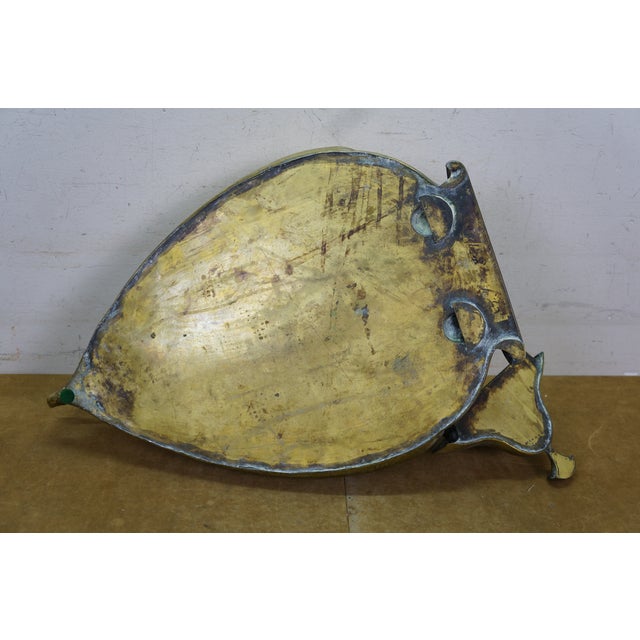Antique Italian Hammered Ribbed Brass Lavabo Water Fountain Cistern & Basin For Sale - Image 12 of 18