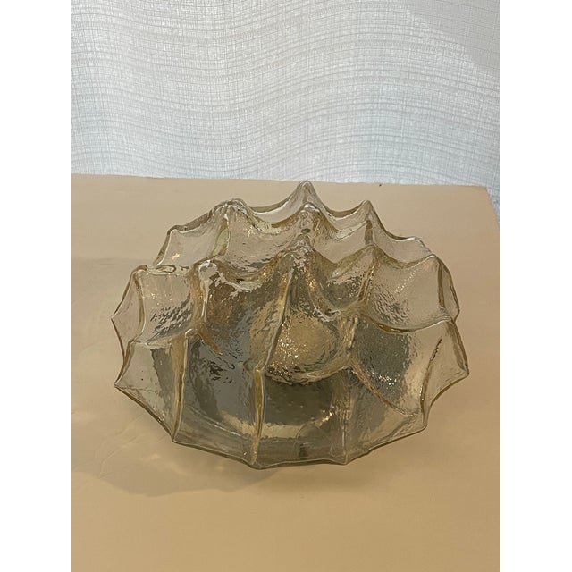 Light Yellow Vintage Mazzega Murano Glass Light Fixture - Flushmount For Sale - Image 8 of 12