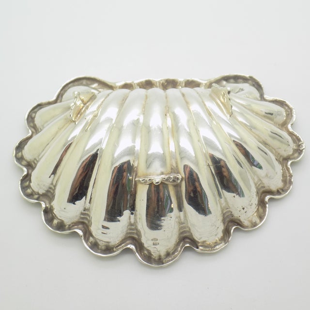 Metal Vintage Italian Genuine Silver 800 Shell Shaped Trinket Tray, 1970s For Sale - Image 7 of 14