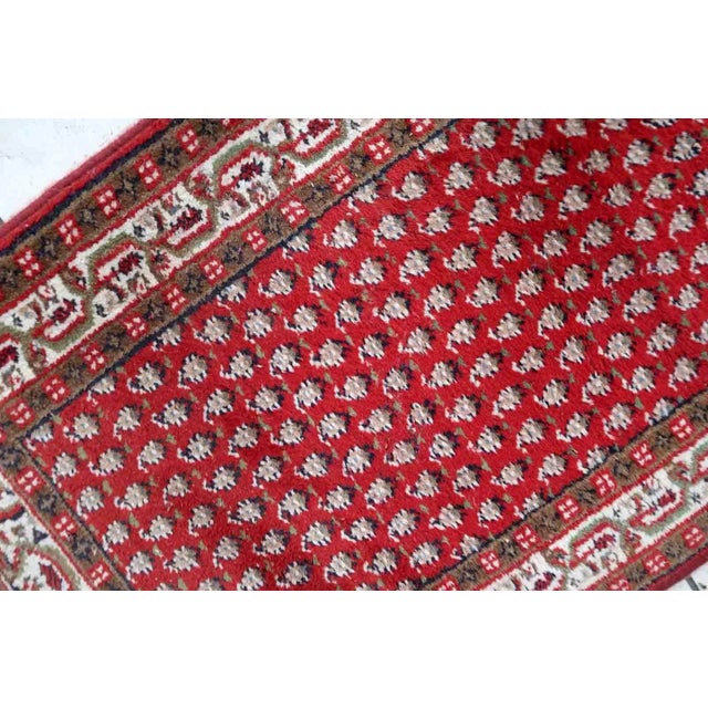 Red 1970s Handmade Vintage Indian Seraband Rug 2.4' X 4.5' For Sale - Image 8 of 11