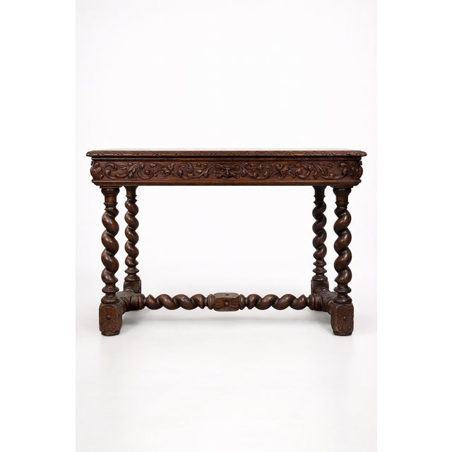 Henri II Style Table or Desk in Oak, 1890s For Sale - Image 6 of 6