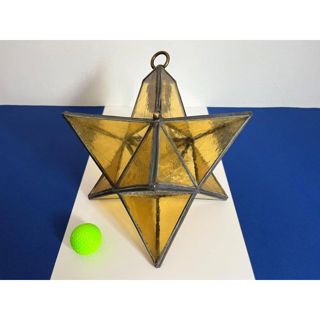 Gold 1960s Gold Glass Star Light For Sale - Image 8 of 18