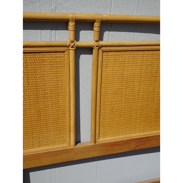 Vintage Mid Century Bamboo Cane Rattan Blonde King Headboard ~ Style McGuire For Sale - Image 11 of 15