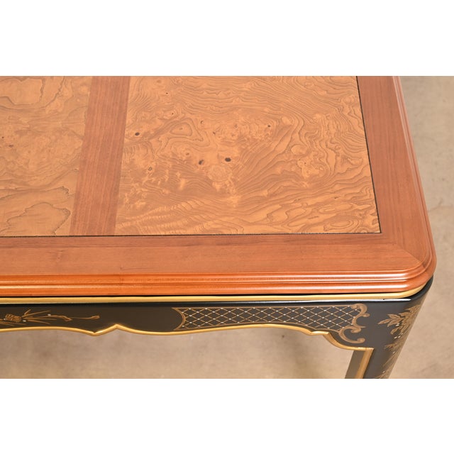 Wood Kindel Furniture Hollywood Regency Chinoiserie Extension Dining Table, Newly Refinished For Sale - Image 7 of 12