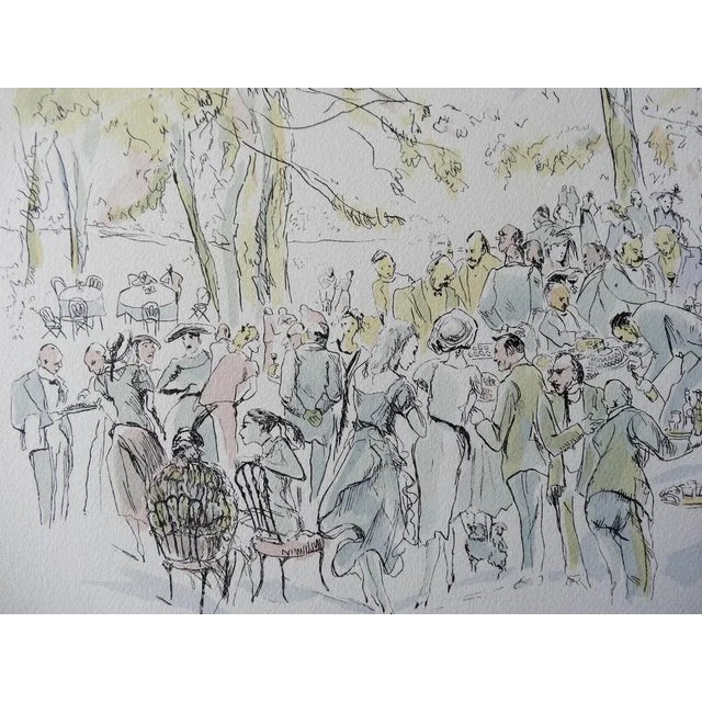 Leonard tsuguharu foujita garden party, 1952 lithograph and stencil signed in the plate on japanese paper 32 x 25 cm...