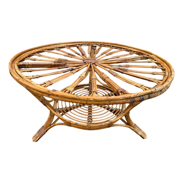 Rattan Coffee Table, Spain, 1960s For Sale