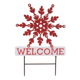 LED Snowflake Welcome Planter Stake For Sale