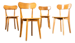 Vintage French Luterma Chapel Dining Chairs in Bentwood, 1950s, Set of 4