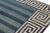 Oversized Vintage Dhurrie Square Rug in Blue Stripes and Geometric Border For Sale In New York - Image 6 of 7