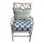 Late 20th Century Painted Bamboo Chair With Nautical Cushion and Lumbar Pillow For Sale