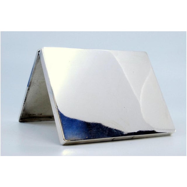 Silver Silver Cardboard Box with Rectangular Borders For Sale - Image 8 of 10
