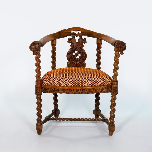 Gothic Revival Yew Tub Chair With Barley‑Twist Supports, Circa 1880 For Sale - Image 18 of 18
