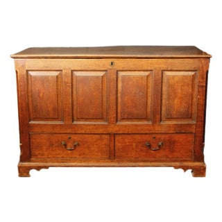 Circa 1765-80 English George III Period Oak Mule Chest For Sale