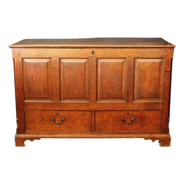 Circa 1765-80 English George III Period Oak Mule Chest For Sale