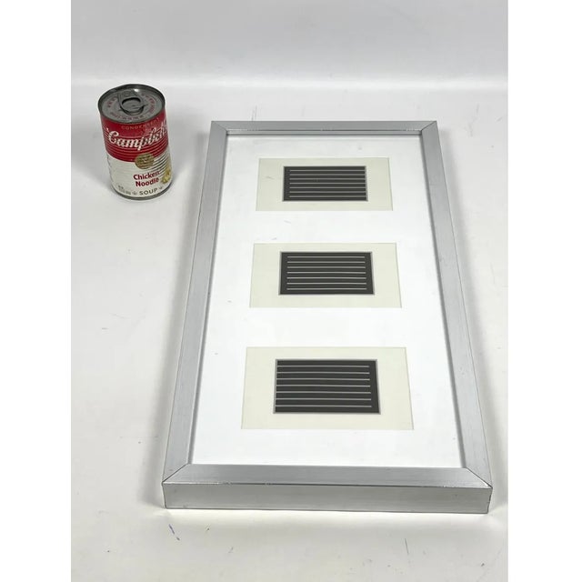 Donald Judd "The Last Editions" Miniature Abstract Prints on Vellum Set of 3, Framed, Brooke Alexander Gallery Nyc For Sale - Image 9 of 10