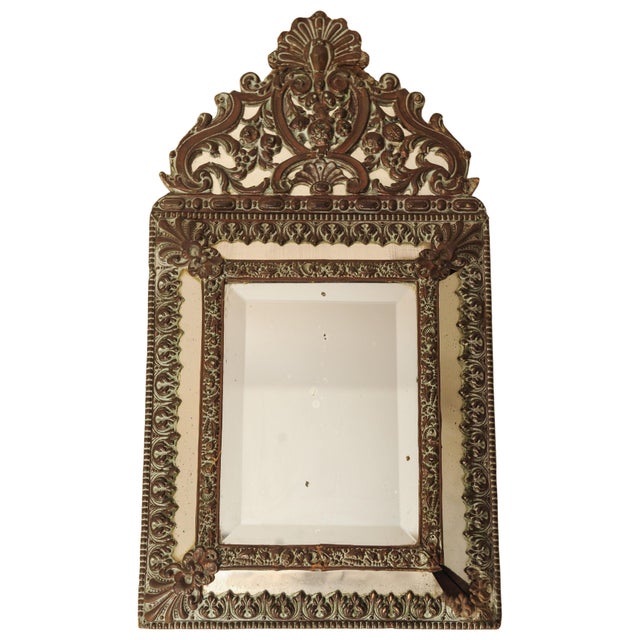Brown Napoleon III Wall Mirror with Intricate Floral and Scroll Motifs For Sale - Image 8 of 10