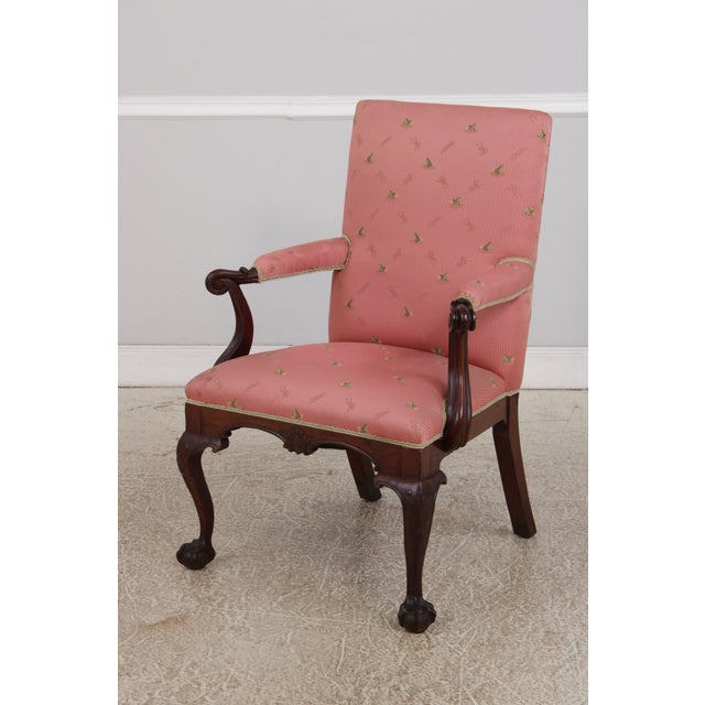 Traditional Georgian Chippendale Style Mahogany Arm Chair For Sale - Image 3 of 16