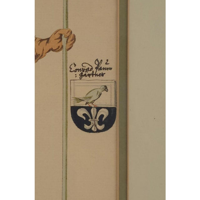 18th Century 18th-Century Hand-Colored Engraving of Renaissance Soldier, Probably Germanv For Sale - Image 5 of 5