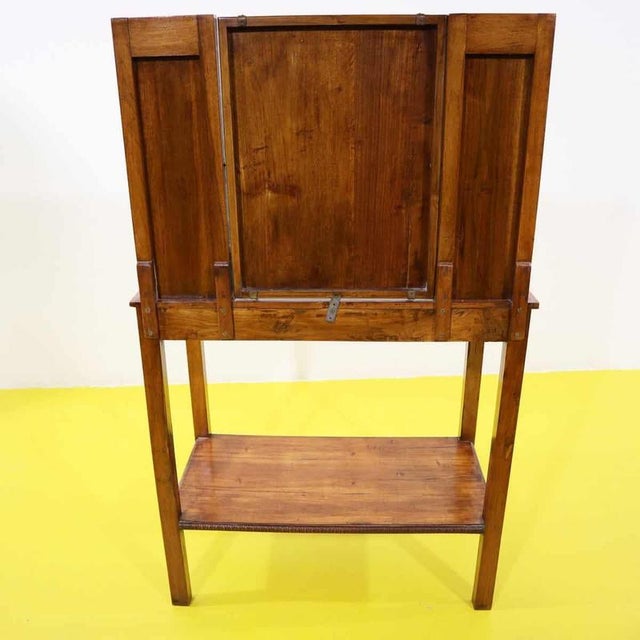 Wooden Vanity Table with Mirror and Green Fabric Top For Sale - Image 13 of 14