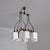 Black Italian Six-Light Chandelier in Brass, Black Metal and Opaline Glass, 1950s For Sale - Image 8 of 16