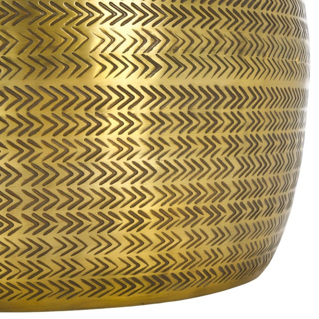 Brass Apoline Drum Side Table with Storage in Antique Brass For Sale - Image 8 of 10
