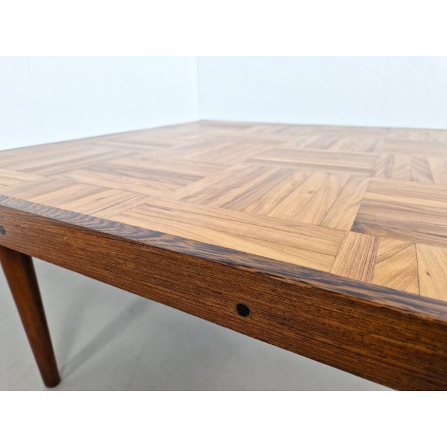 Brown Mid-Century Parquet Coffee Table, 1960s For Sale - Image 8 of 11