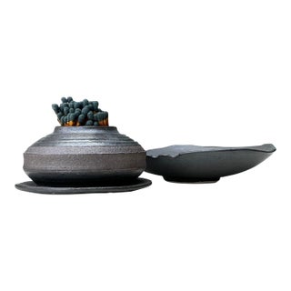 Vintage Original Studio Pottery Match Strike Set For Sale