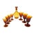 Assembled group of amber glassware attributed to Phineas Dummer of Jersey City, New Jersey. -One blown and slice cut...