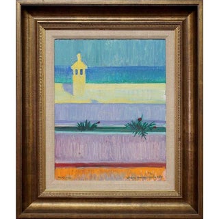 1970s Vintage "Mykonos" Abstract Oil Painting For Sale